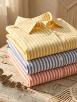 Women's Vibrant Striped Print Casual Pocket Cotton Dress