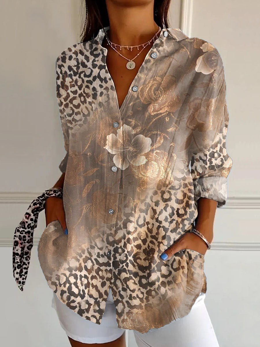 Women's Leopard Print Casual Shirt