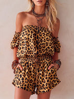 Retro Boho Sexy Leopard Print Romper