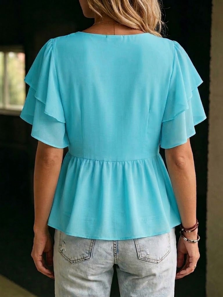 Elegant Ruffled Chiffon Blouse