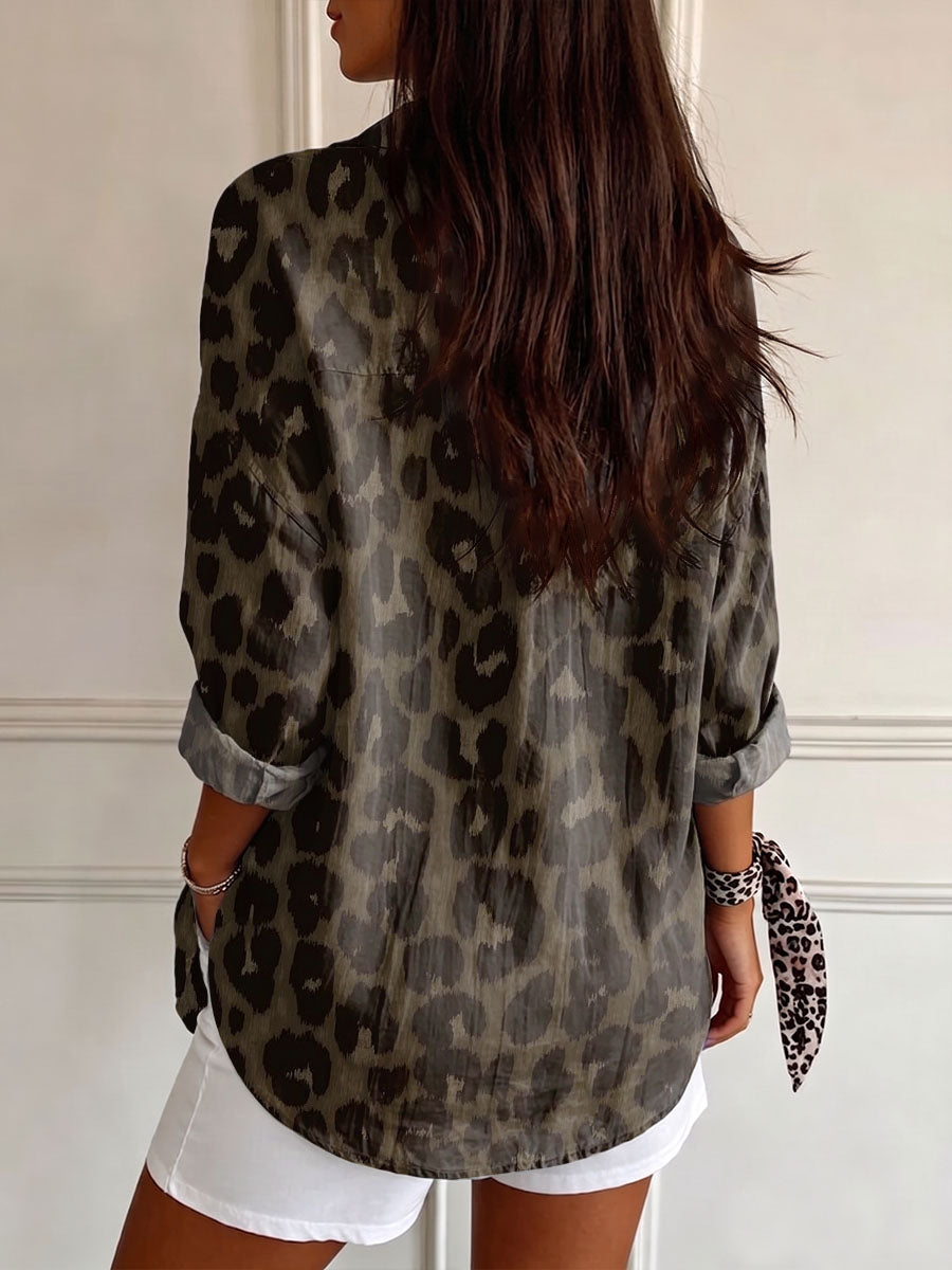 Women's Leopard Print Casual Shirt