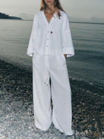 Women's Casual Simple Loose Cotton Linen Set
