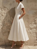 Women's Simple And Elegant V-neck Dress