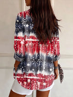 Women's 250th Independence Day Patterns Printed Casual Cotton Shirt