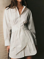 Women's Elegant Short Dress With Long Sleeves