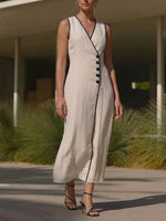 Women's Simple And Elegant Line-detail Dress