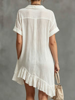 Women's Retro Ruffled-hem Short-sleeved Dress