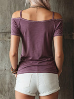 Women's Solid Color Art Casual Stylish Off-shoulder Cotton Shirt