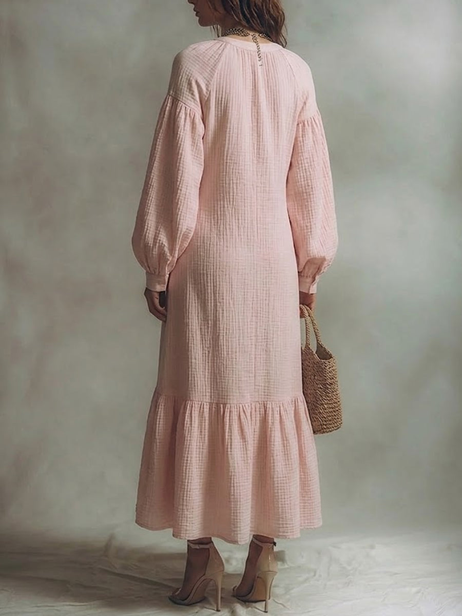 Women's Puff Sleeve Long Dress