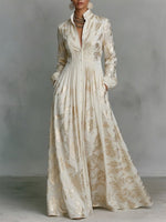 Retro Gilded Totem Elegant & Romantic Flowing Maxi Dress — Resort Style