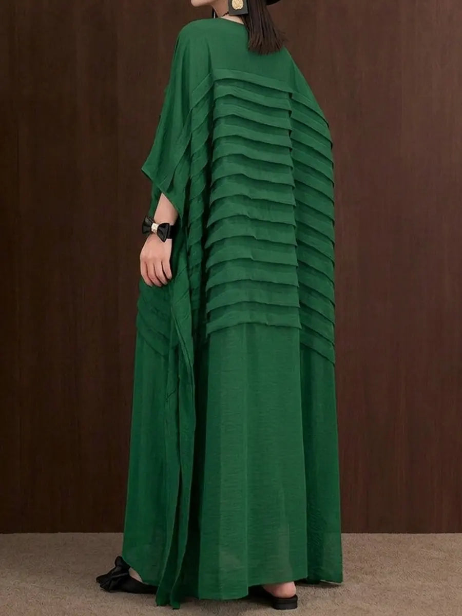 O-Neck Ankle Dress Batwing Sleeve