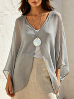 Cozy, Flowy V-neck Cotton Cover-up