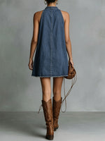 Women's Sleeveless Simple A-line Denim Dress