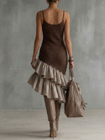Women's Sleeveless Ruffle Splicing Dress
