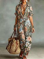 Women's Vintage Florals Cotton Jumpsuit