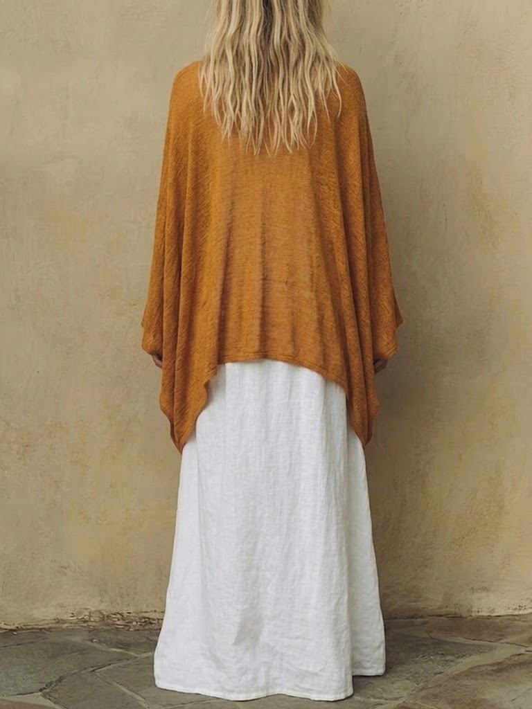 Women's Cotton And Linen Blouse And Dress Two-piece Set