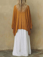 Women's Cotton And Linen Blouse And Dress Two-piece Set