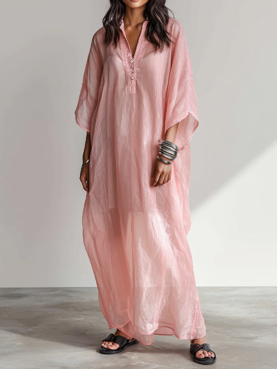 Loose-fit, Casual Tencel-cotton Maxi Dress