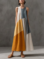 Women's Simple Color-block Sleeveless Dress