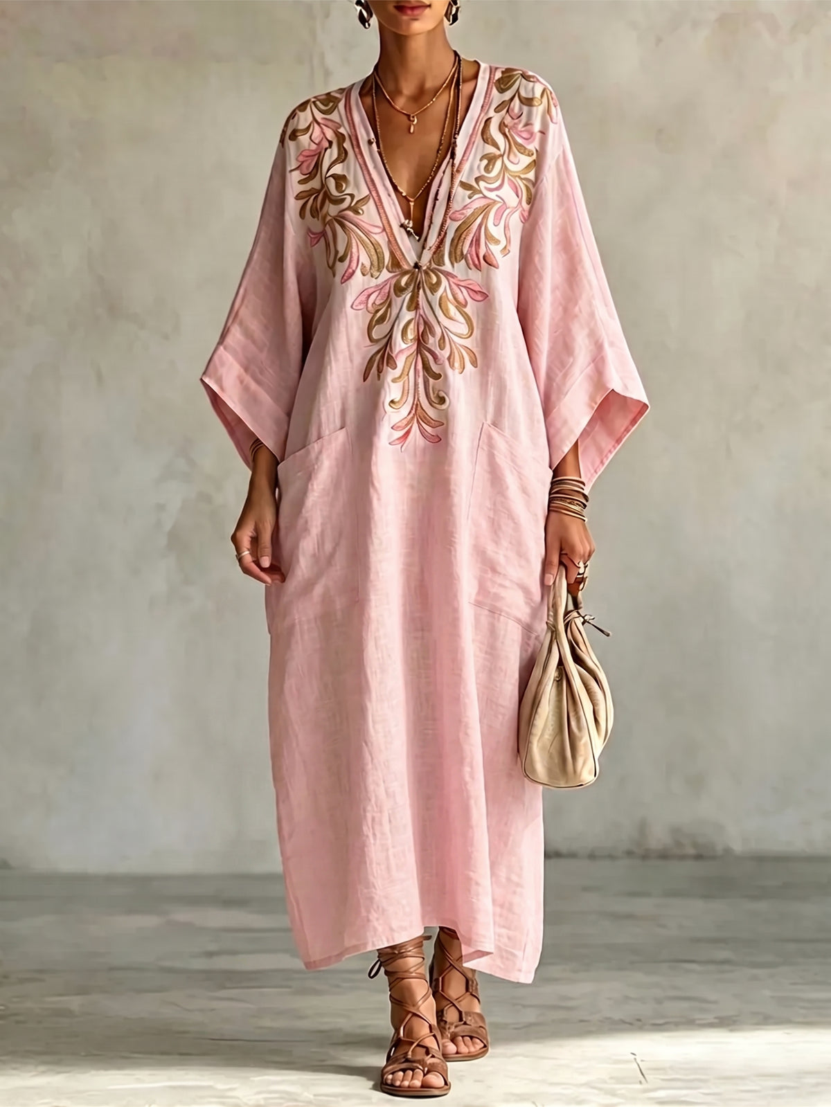Dreamy Retro Floral Print Cotton-linen Dress