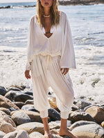 Women's Solid Color Art Casual Stylish Comfortable Cotton Linen Jumpsuit