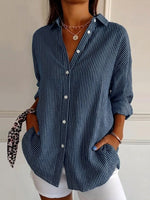 Women's Retro Striped Casual Shirt