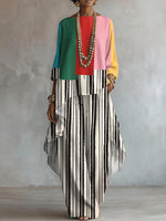 Elegant Geometry Print Two-piece Set