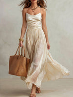 Women's Retro-elegant Ruched Strappy Dress
