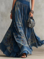 Tie-dye Print Sleeveless Crew Neck Cinched Waist Swing Dress