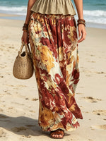 Women's Sleeveless Art Stylish Casual Top And Floral Skirt Two-piece Set