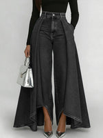 Women's High-waisted Casual Loose-fitting Wide-leg Jeans