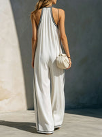 Women's White Chiffon Jumpsuit