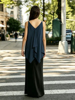 Women's V-neck Cooling Draped Sleeveless Top - Asymmetric Scarf Blouse