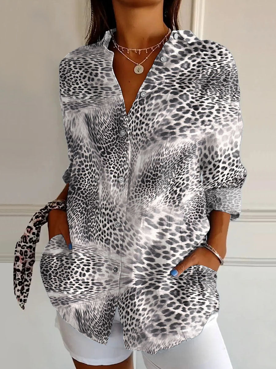 Women's Leopard Print Casual Shirt